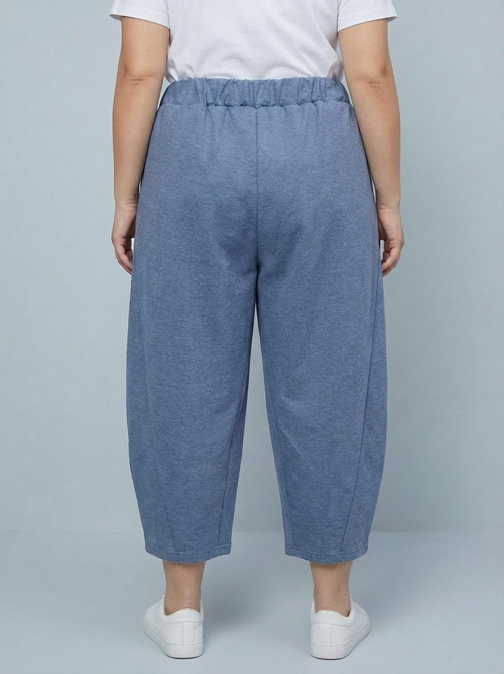 "LISA" Scuba Trousers-Denim