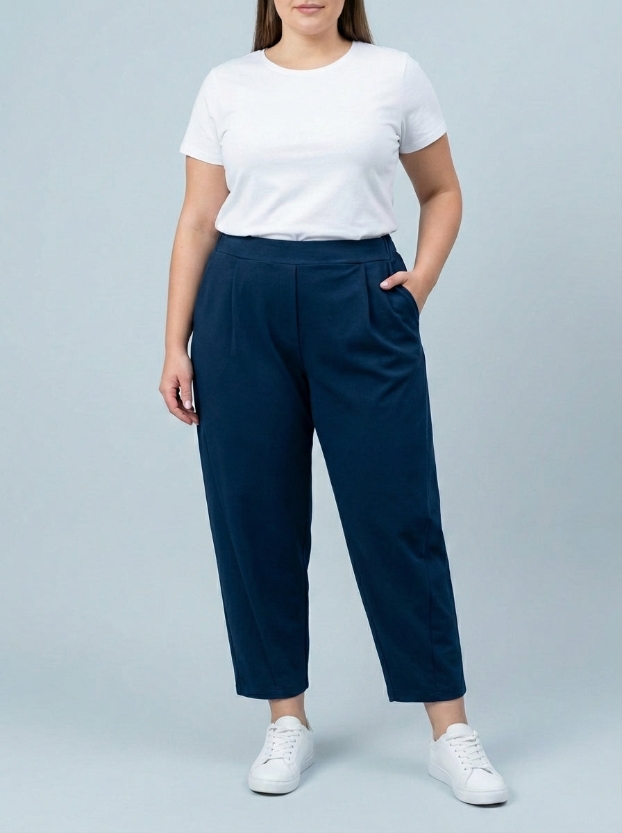 "LISA" Scuba Trousers-Navy