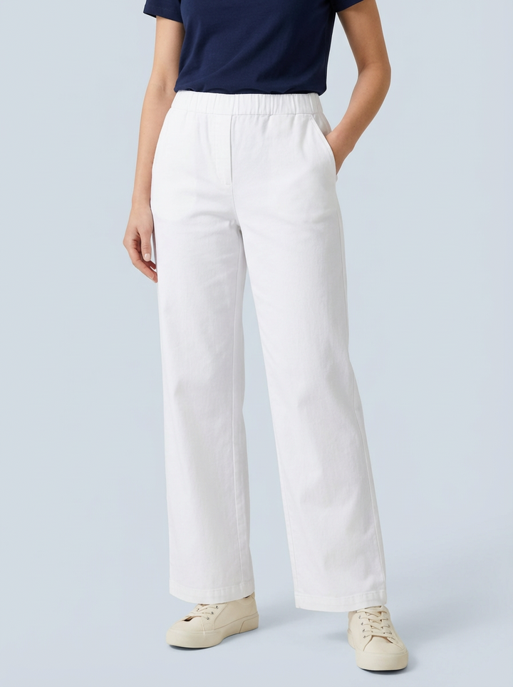 "CARMELA" Bootcut Trouser-White