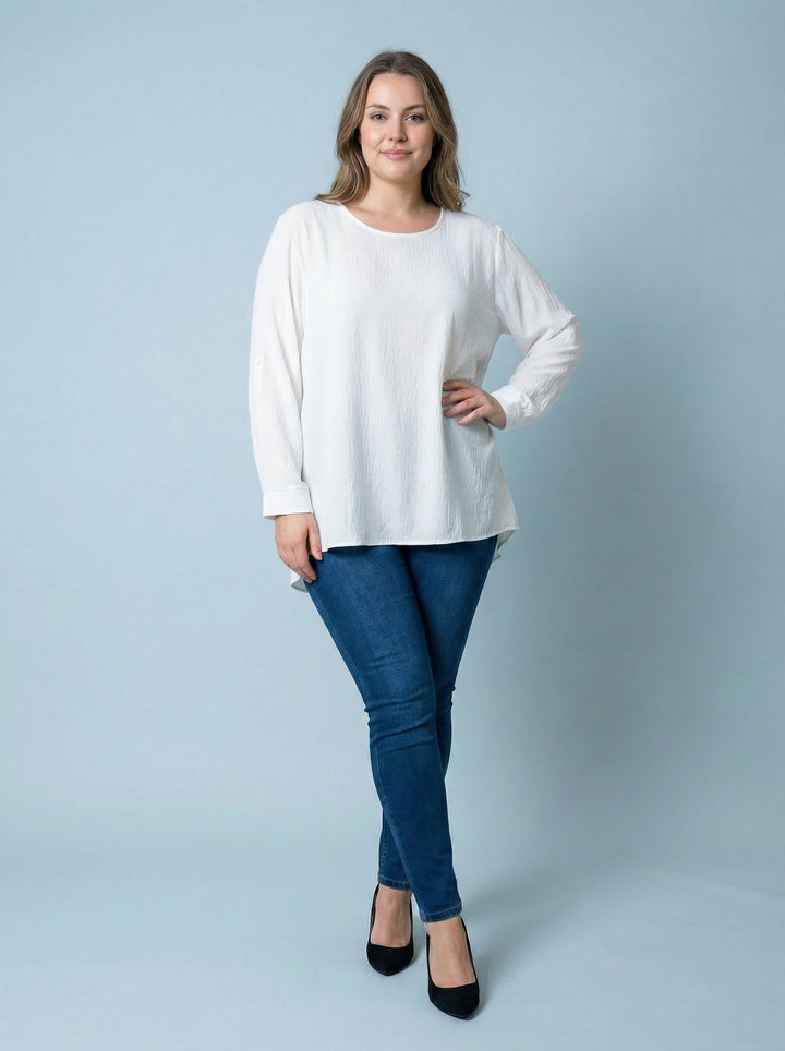 “EMILY” High Low Blouse / Tunic - White