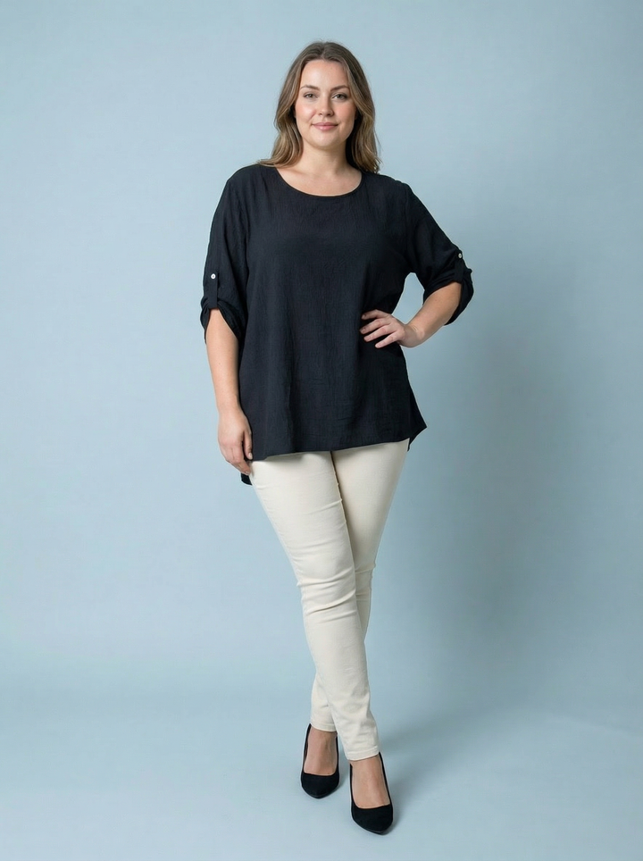 “EMILY” High Low Blouse / Tunic - Black