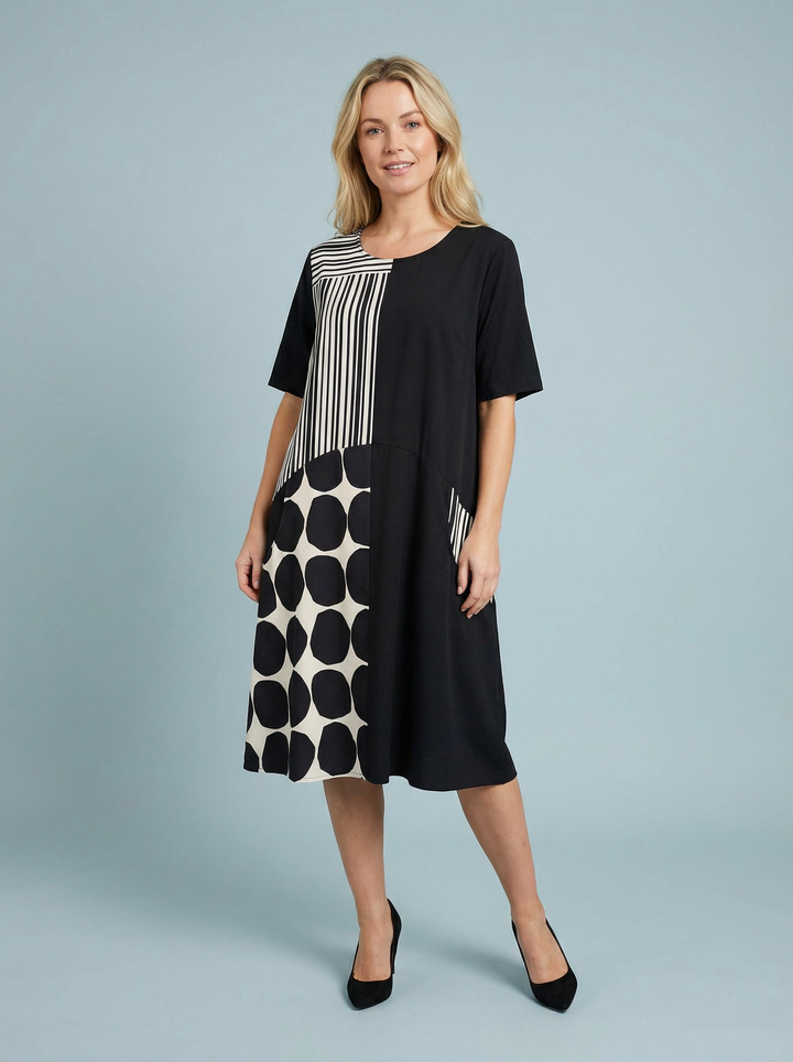 “JADE” Premium Monochrome Dress