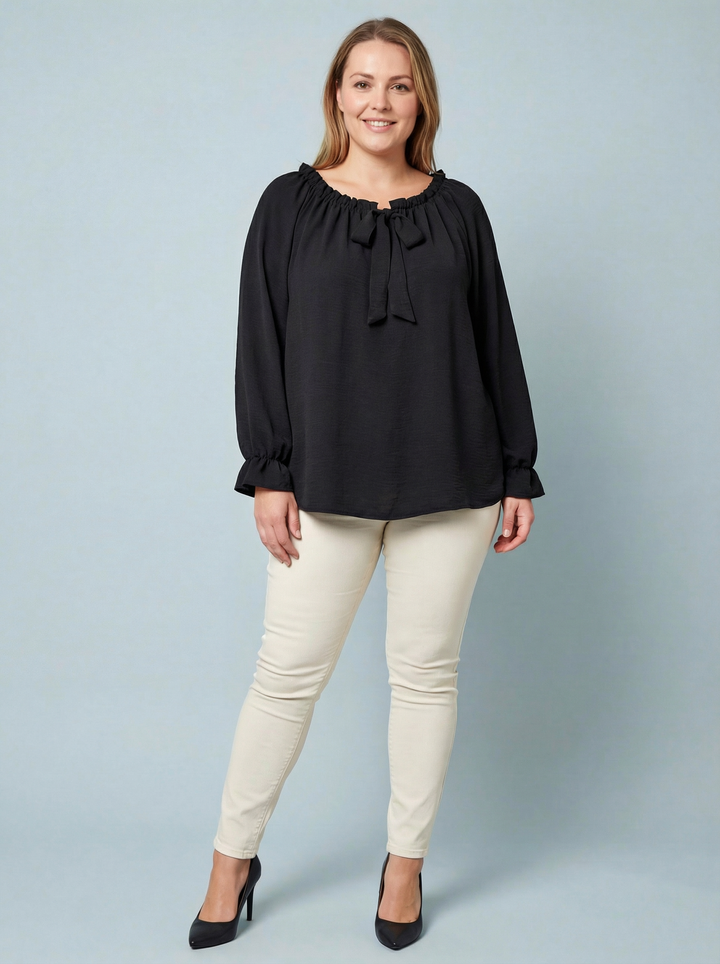 “AMY” Bardot Off Shoulder Blouse - Black