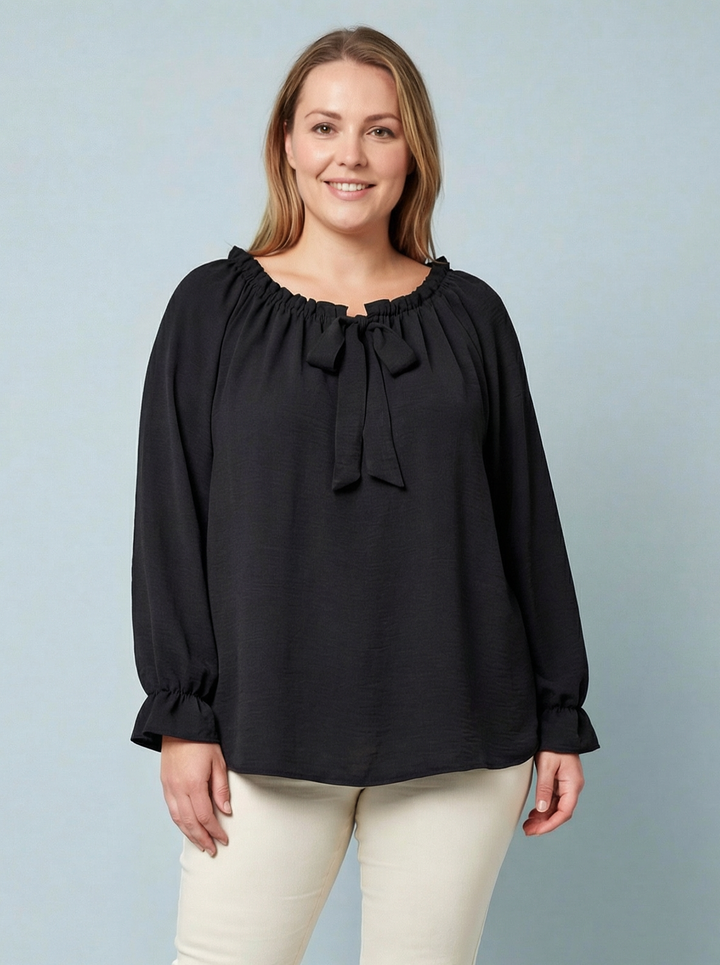 “AMY” Bardot Off Shoulder Blouse - Black