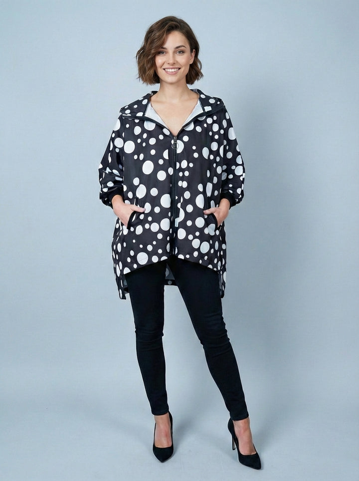 "CECE" PREMIUM COLLECTION Hooded Jacket - Black & White