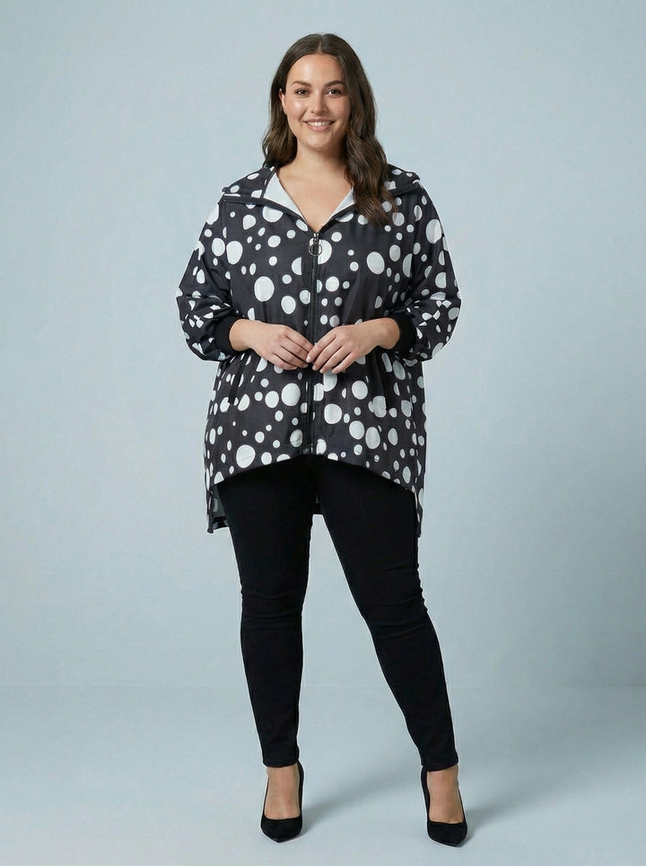 "CECE" PREMIUM COLLECTION Hooded Jacket - Black & White