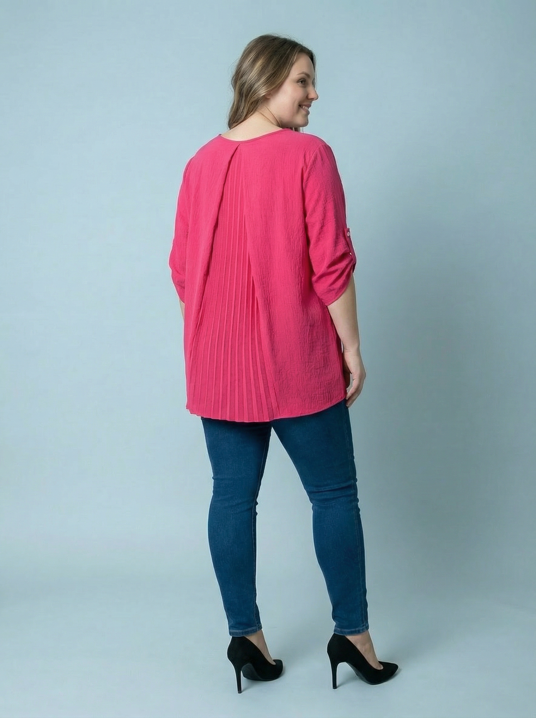 “EMILY” High Low Blouse / Tunic - Cerise Pink