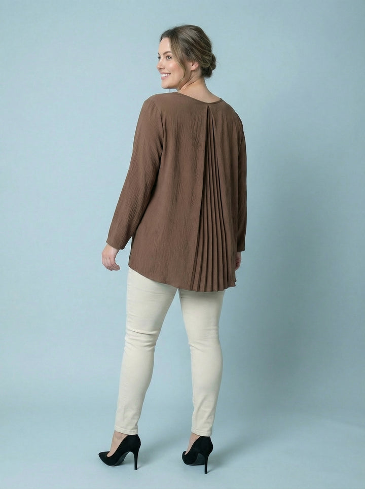 “EMILY” High Low Blouse / Tunic - Chocolate