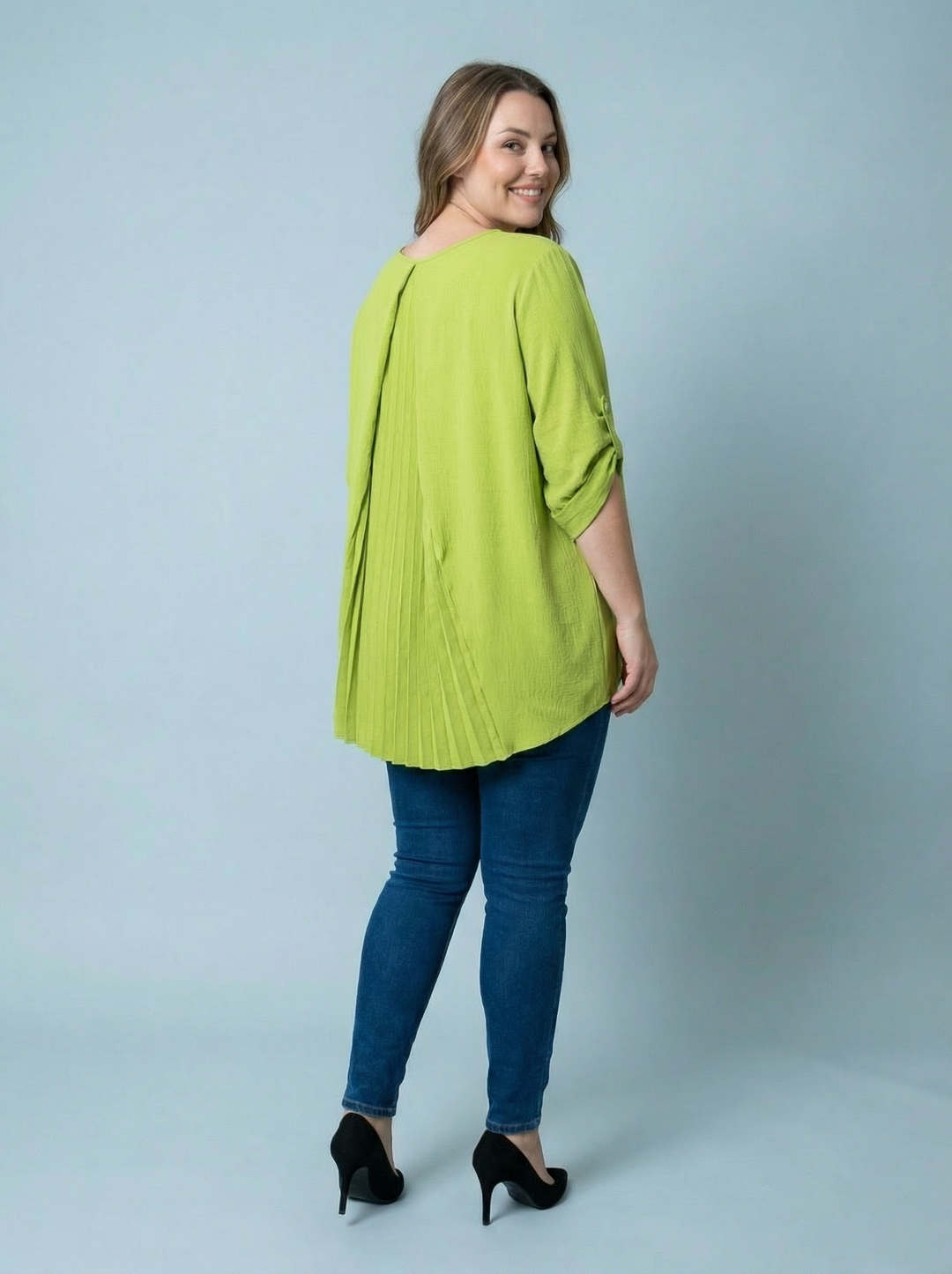 “EMILY” High Low Blouse / Tunic - Lime Green