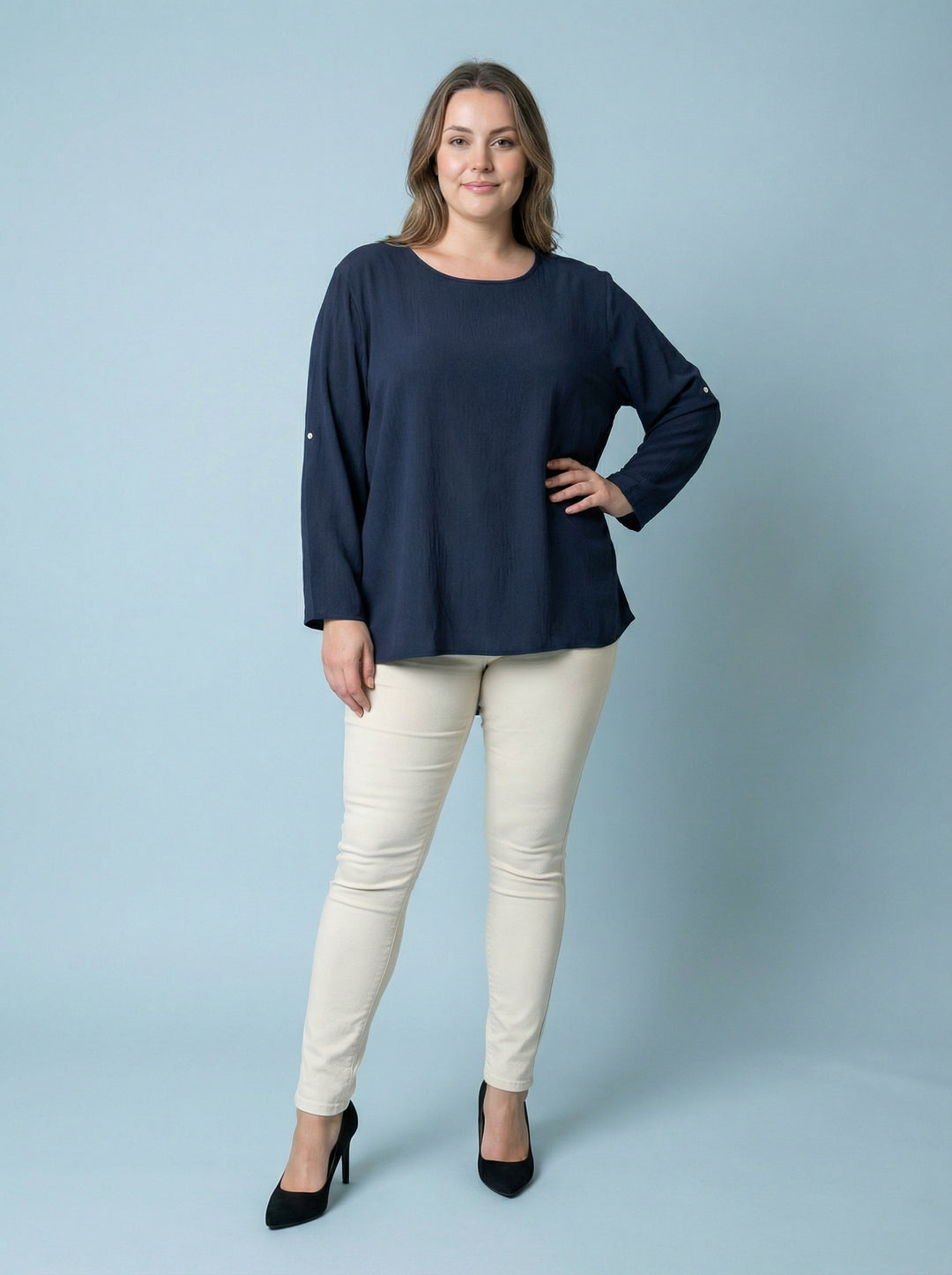 EMILY” High Low Blouse / Tunic - Navy