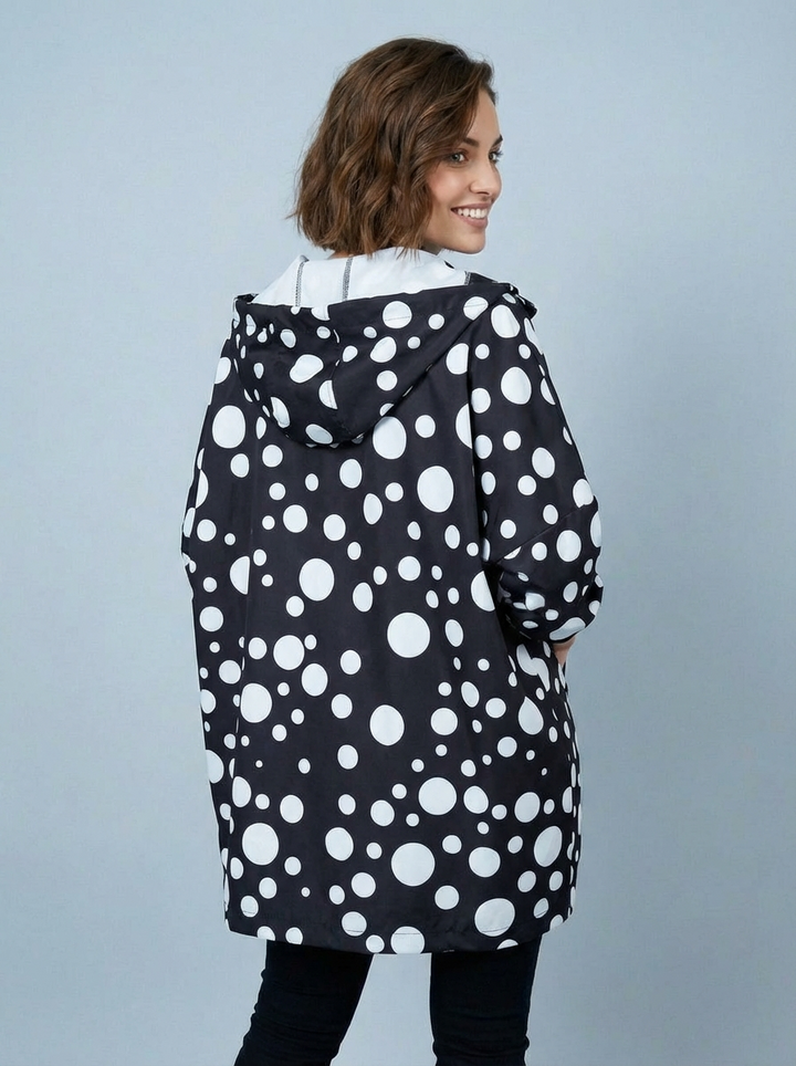 "CECE" PREMIUM COLLECTION Hooded Jacket - Black & White