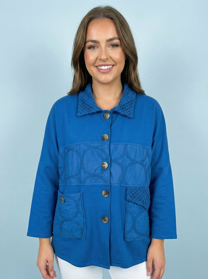 “ANNIE” Cotton Jacket - Royal Blue