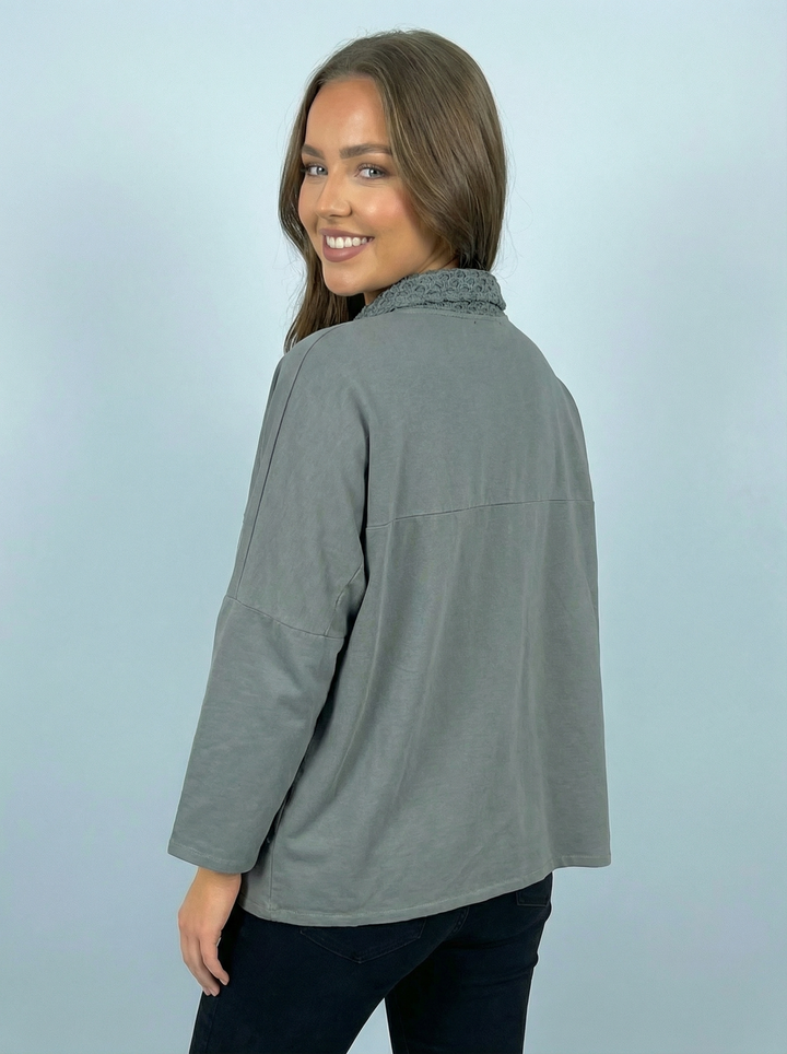 “ANNIE” Cotton Jacket - Grey
