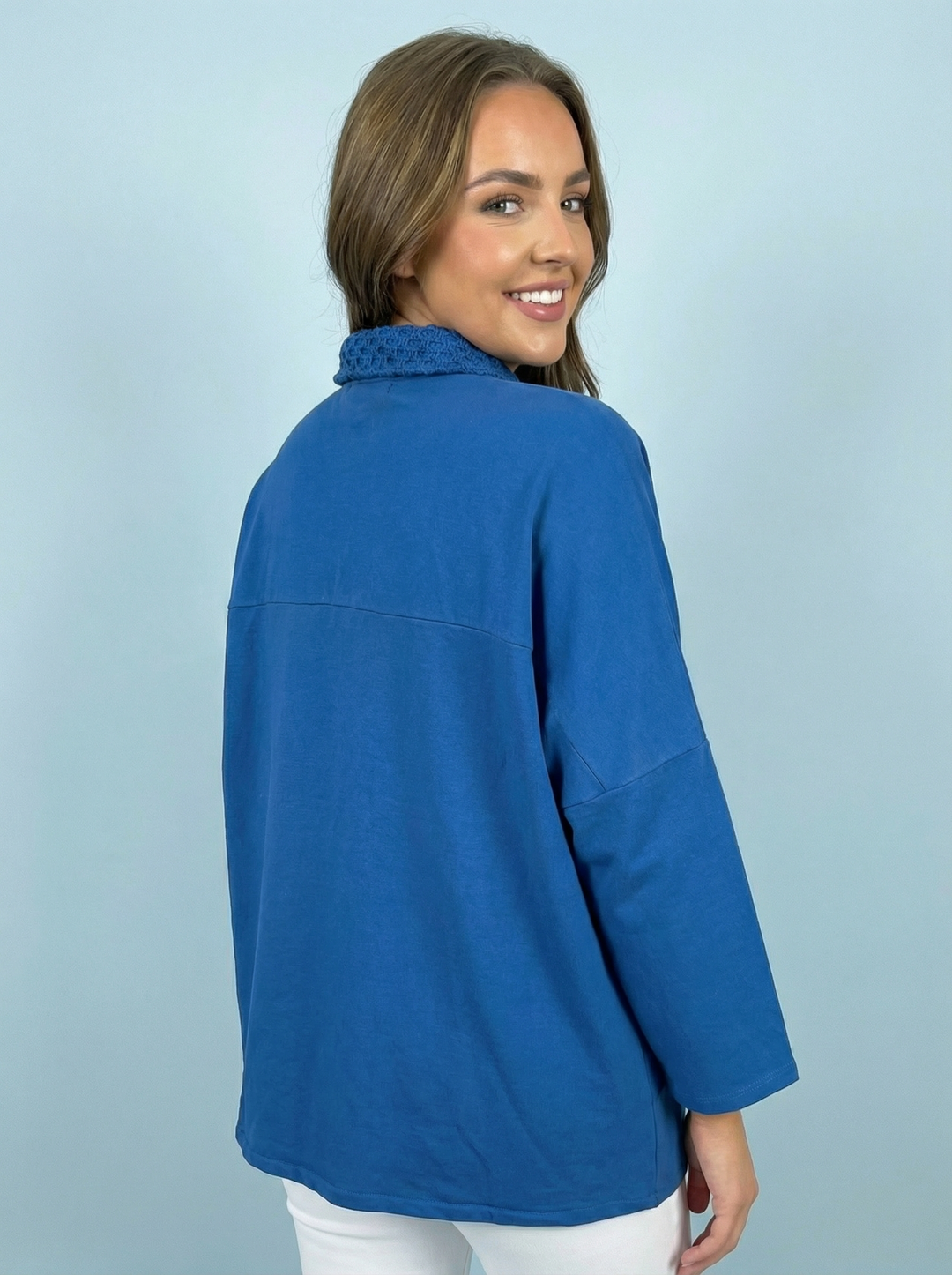 “ANNIE” Cotton Jacket - Royal Blue