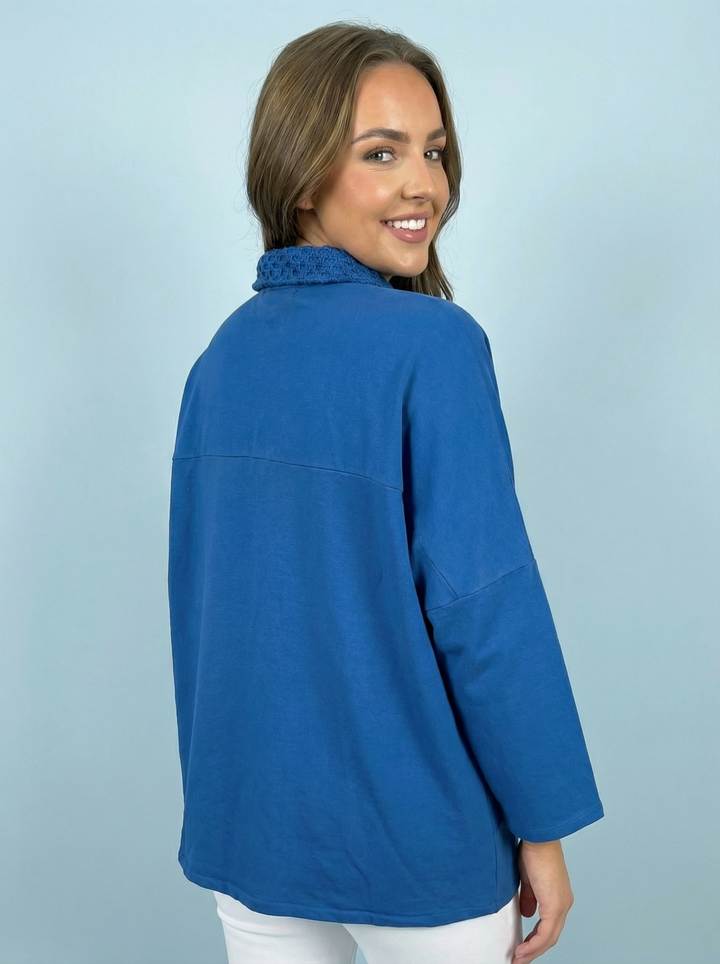 “ANNIE” Cotton Jacket - Royal Blue