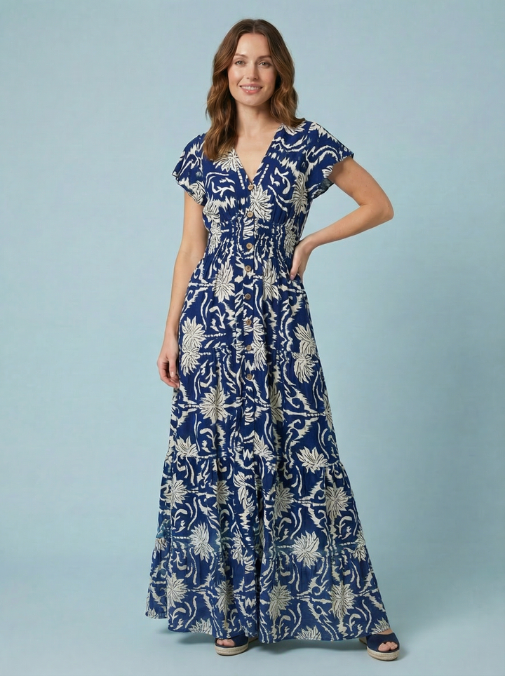 "PEYTON" Artistic Print Maxi Dress