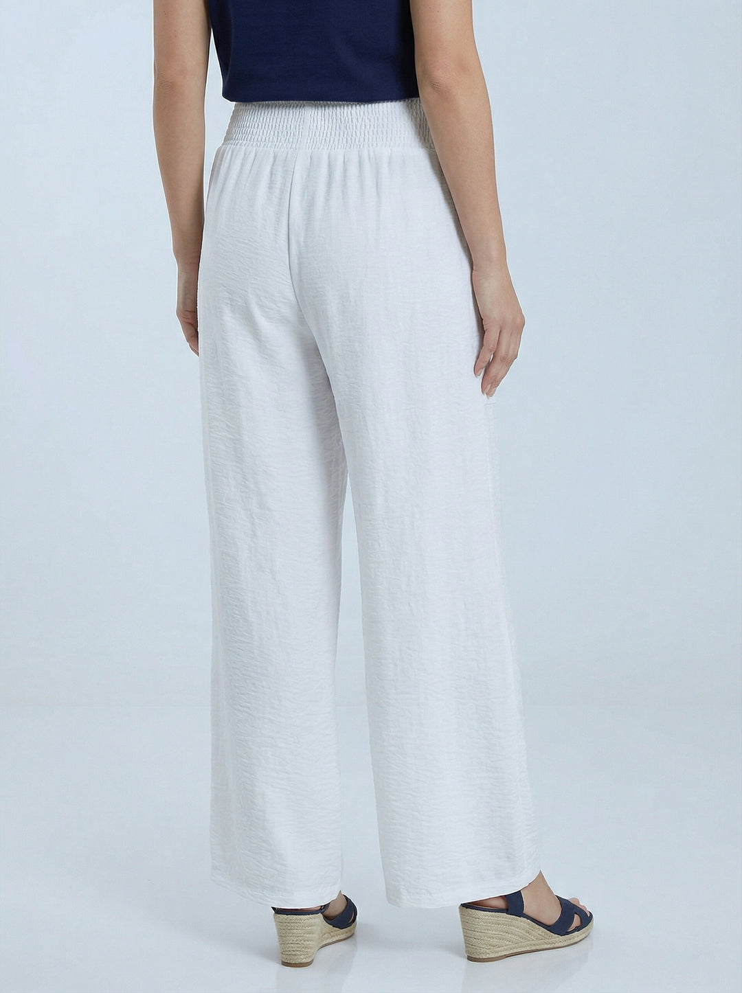 "ALLEGRA" Wide Leg Trousers - White
