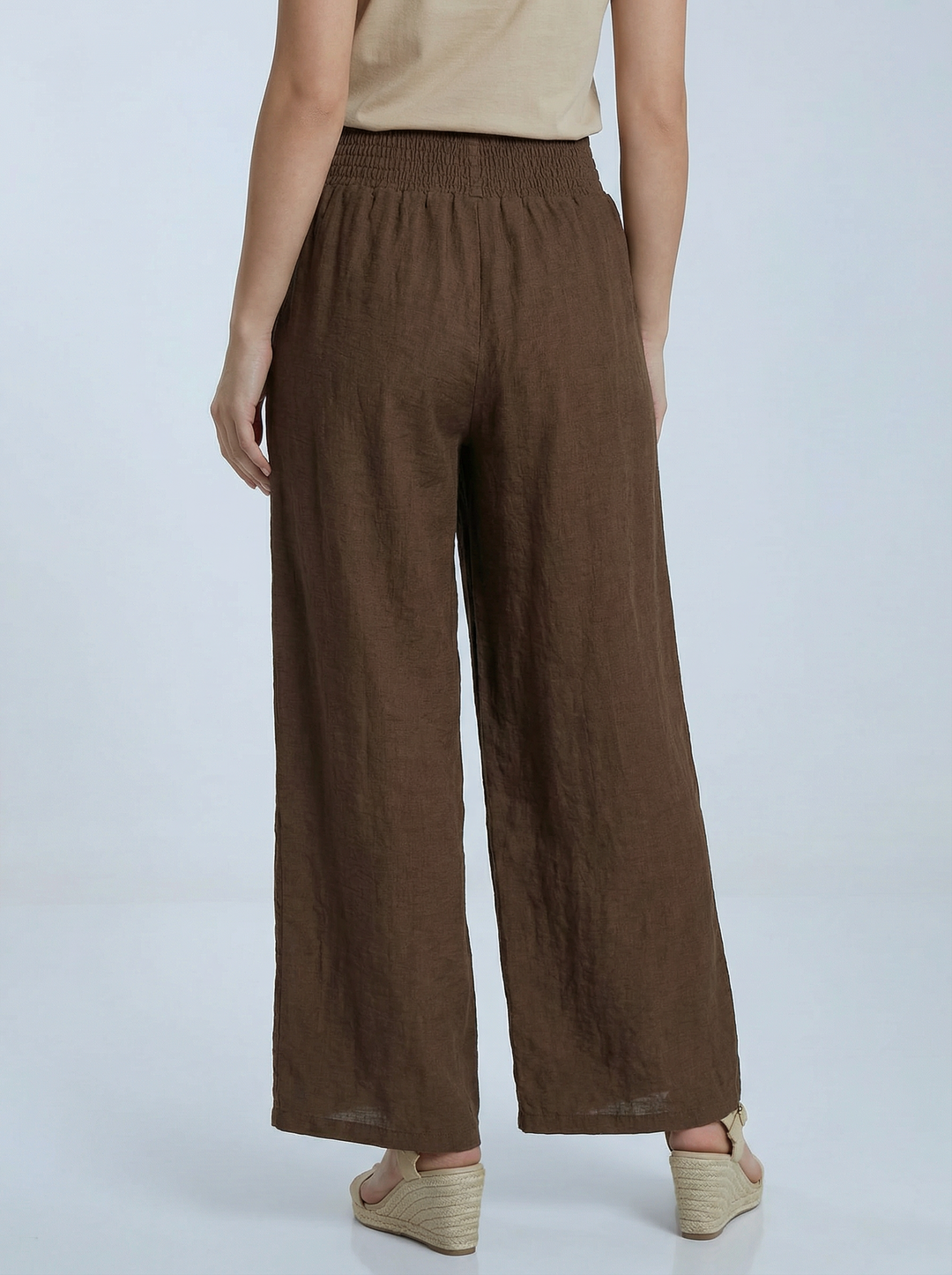 "ALLEGRA" Wide Leg Trousers - Chocolate