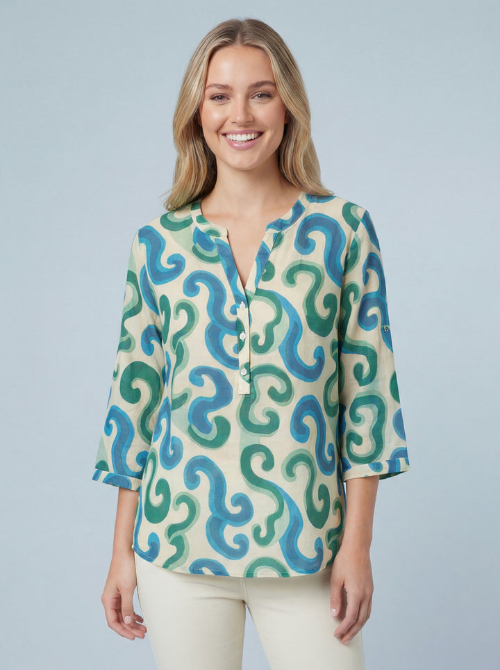 "MABEL” Floral Print  Blouse - Green