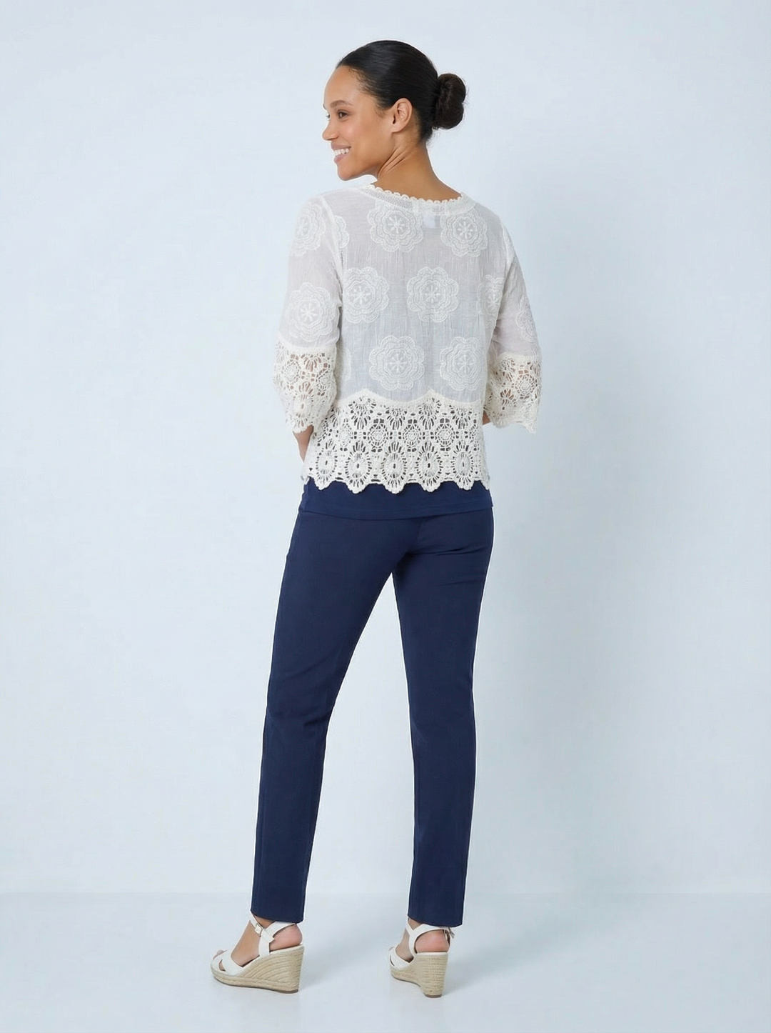 “GEMMA” Lace Top / Jacket - White