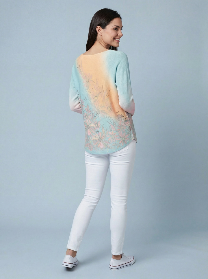 "LEAH" Ombre Soft Knit Jumper - Peach / Mint