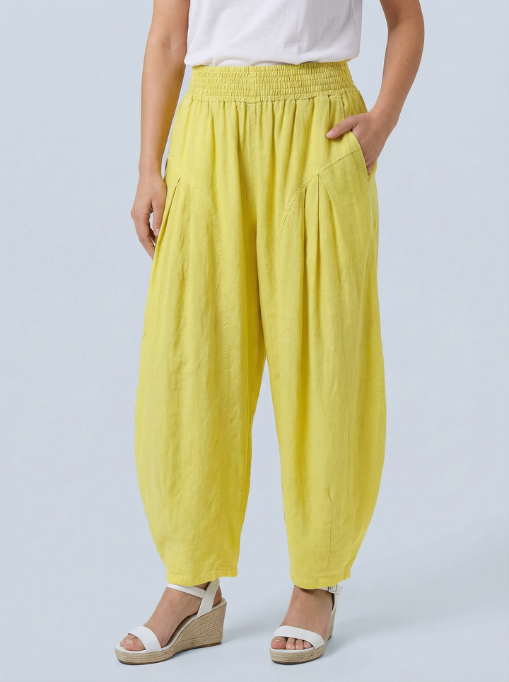 "FLORENCE”  Barrel Trousers - Yellow