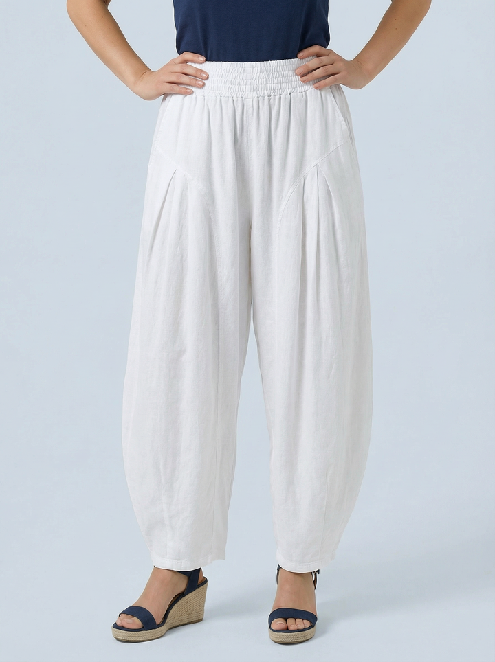 "FLORENCE”  Barrel Trousers - White