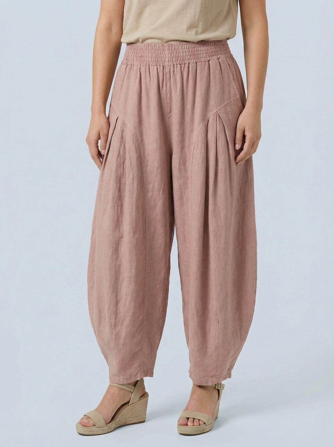 "FLORENCE”  Barrel Trousers - Blush Pink