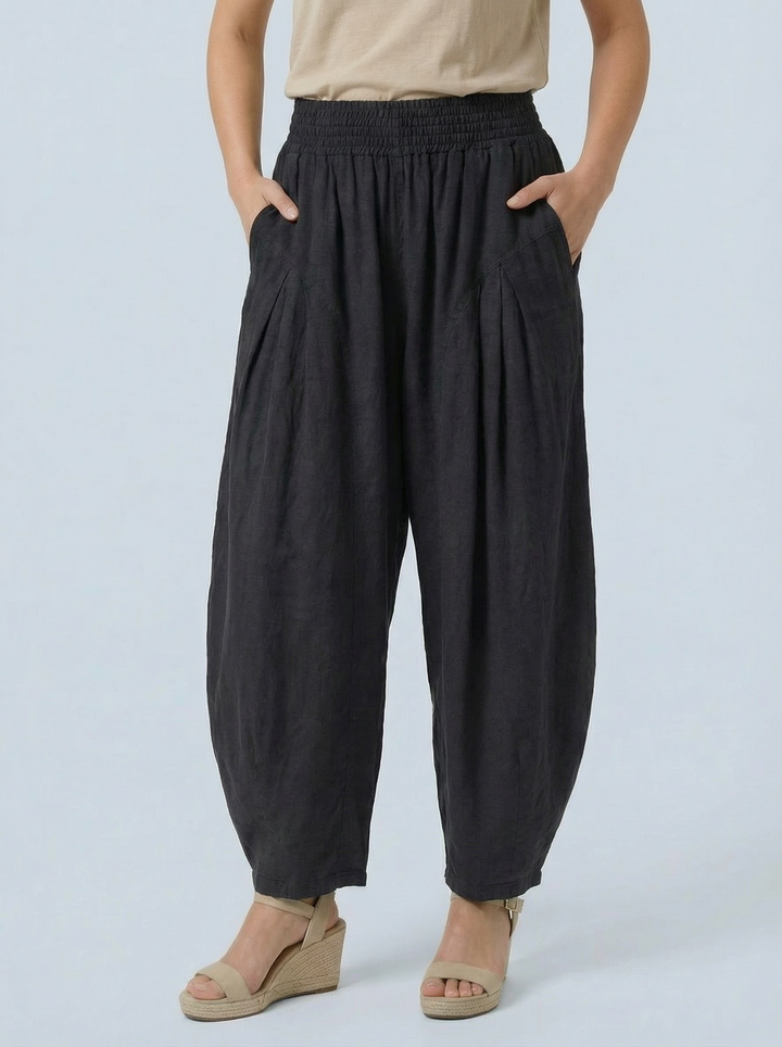 "FLORENCE”  Barrel Trousers - Black