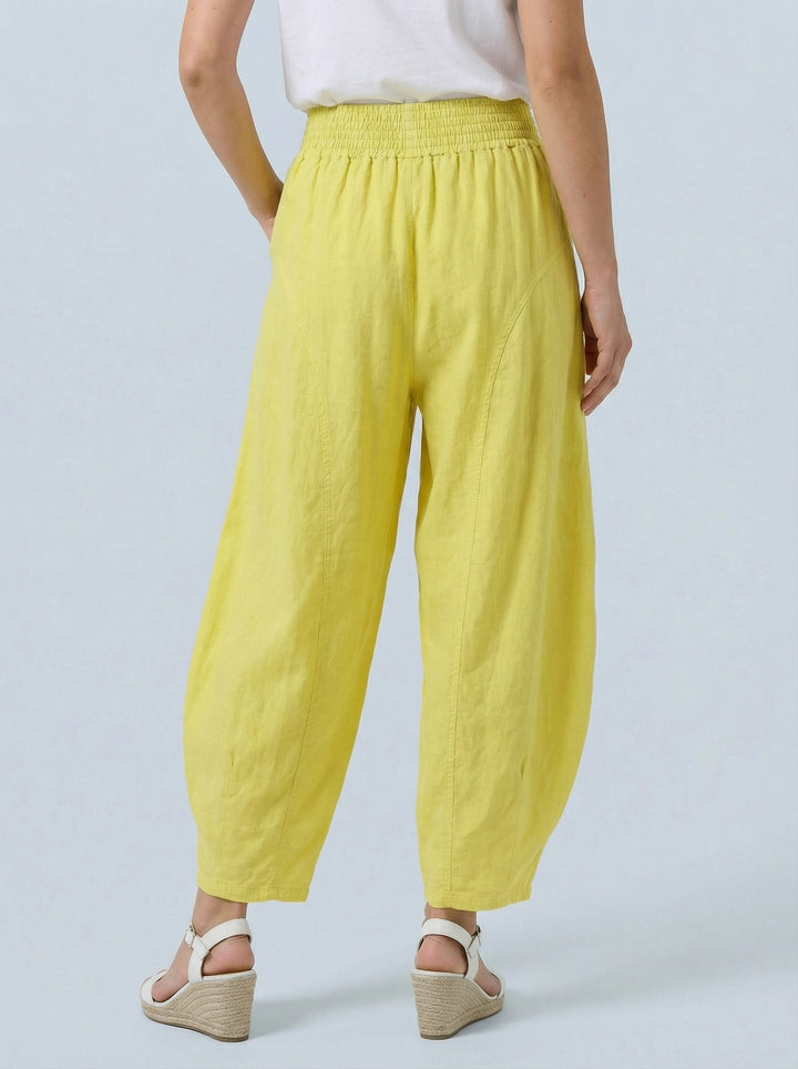 "FLORENCE”  Barrel Trousers - Yellow