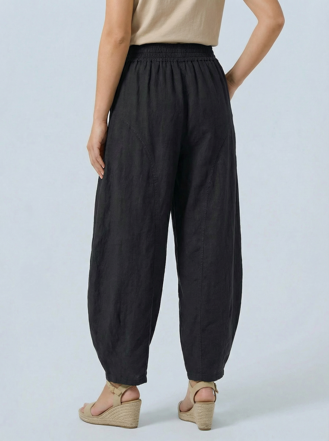 "FLORENCE”  Barrel Trousers - Black