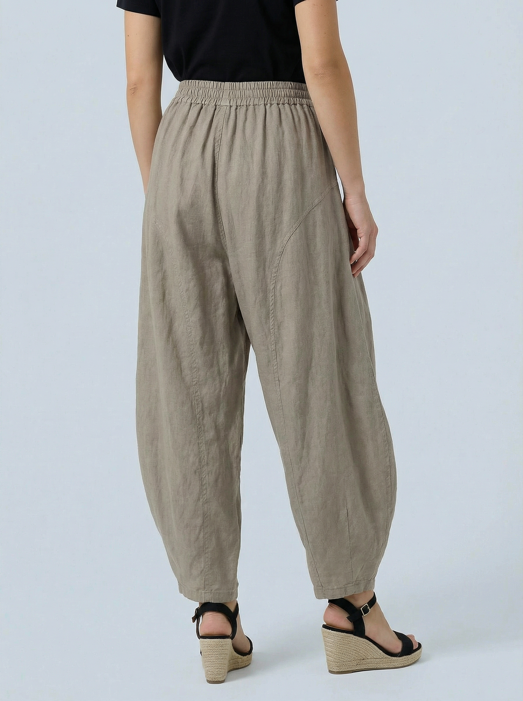 "FLORENCE”  Barrel Trousers - Mocha