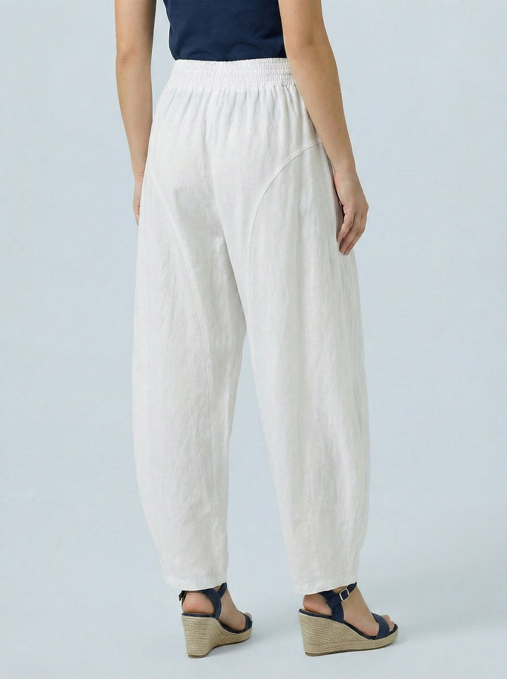 "FLORENCE”  Barrel Trousers - White