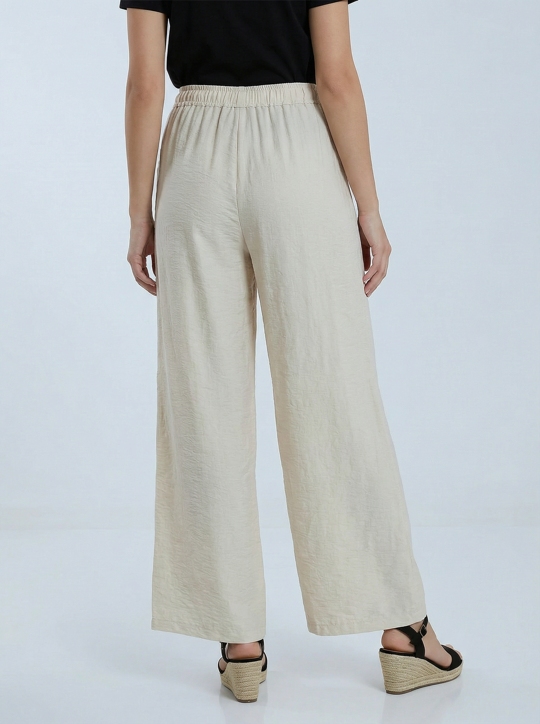 "TILLY” Wrap Over Trousers  - Cream