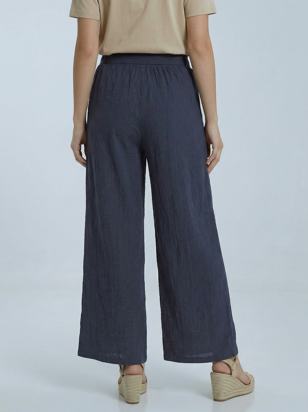 "TILLY” Wrap Over Trousers  - Navy