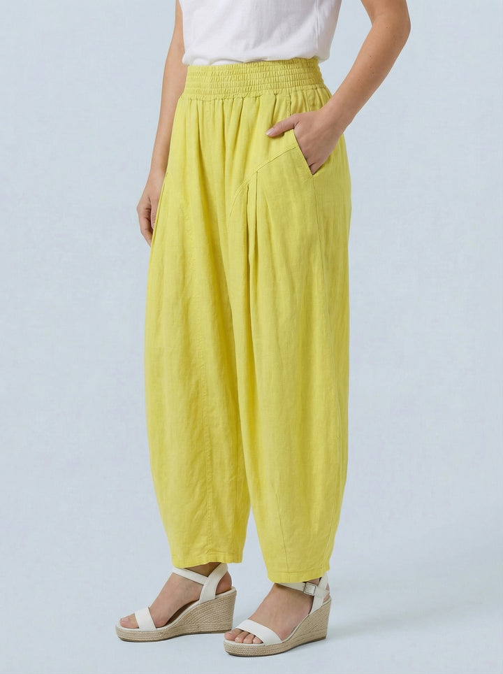 "FLORENCE”  Barrel Trousers - Yellow
