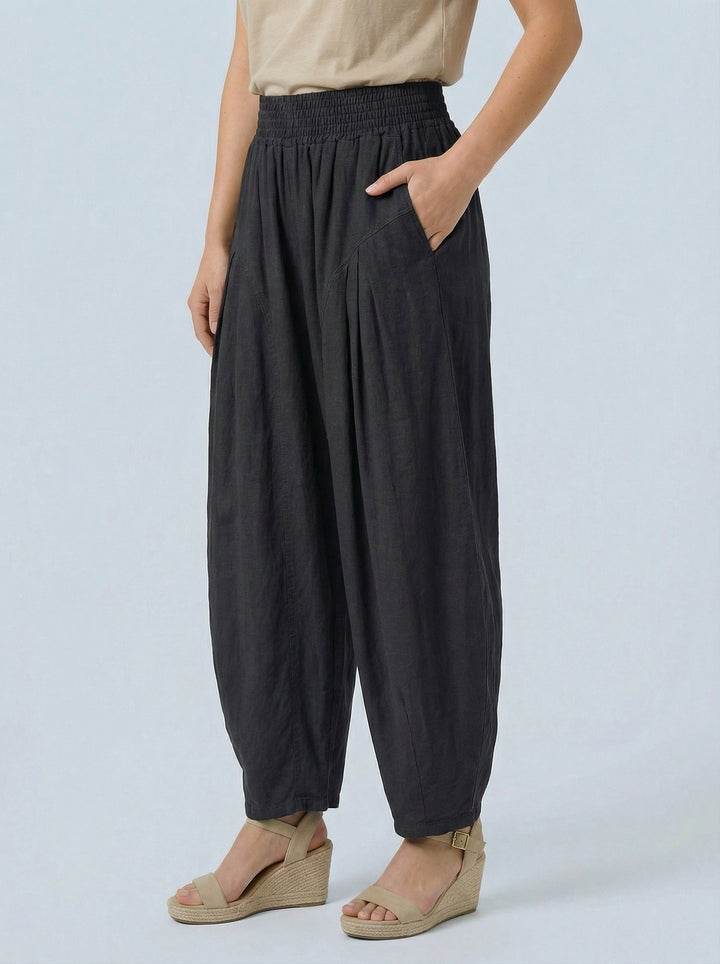 "FLORENCE”  Barrel Trousers - Black