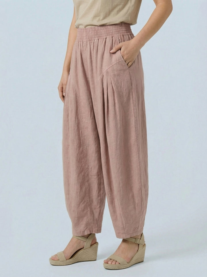 "FLORENCE”  Barrel Trousers - Blush Pink