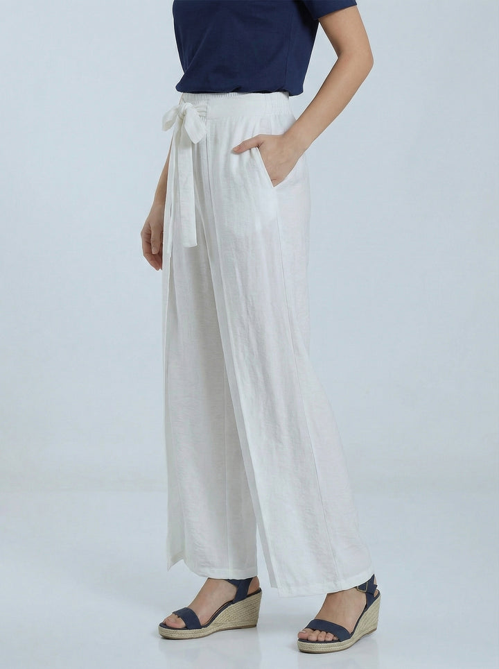 "TILLY” Wrap Over Trousers  - White