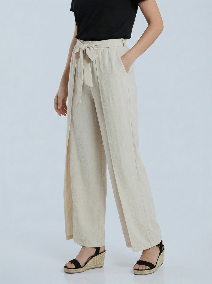 "TILLY” Wrap Over Trousers  - Cream