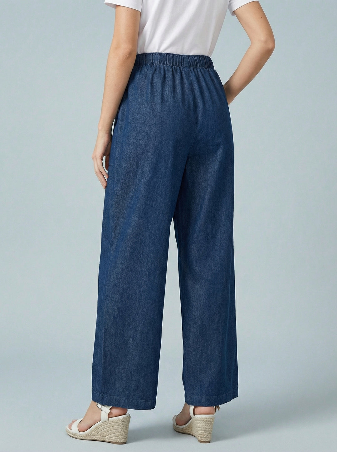 "JULIE” Wide Leg Trousers - Dark Denim