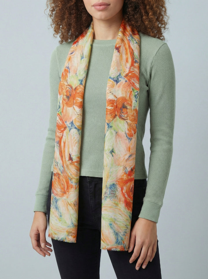 No.88 Artistic Print Scarf-Multicolour