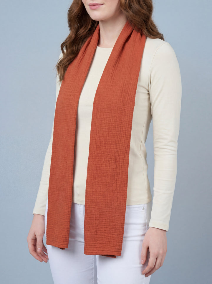 No.92 Cotton Scarf-Rust Orange