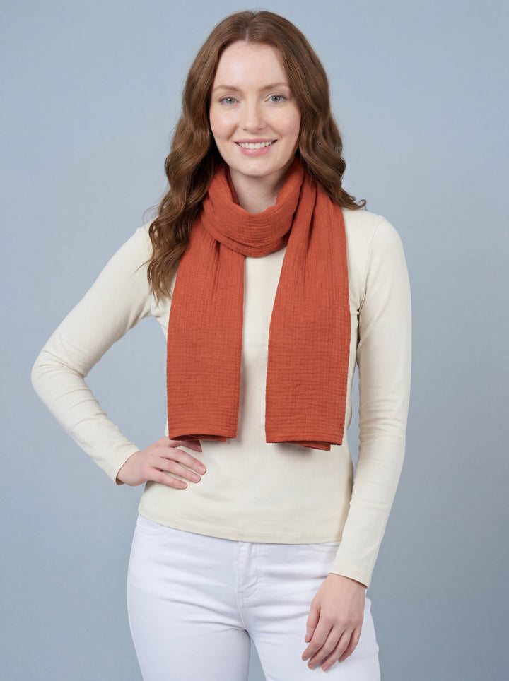 No.92 Cotton Scarf-Rust Orange