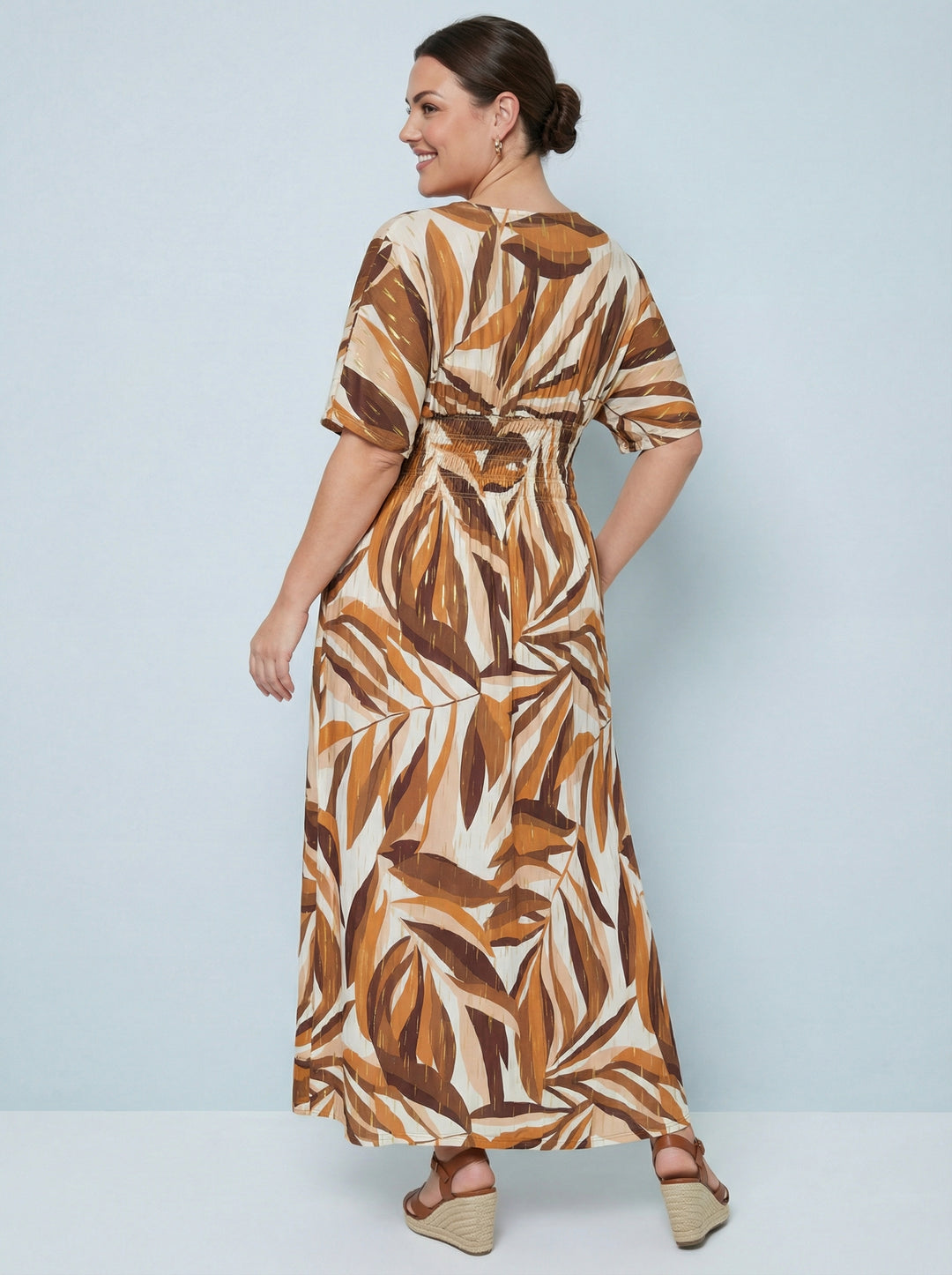 “JOSIE” Maxi Dress - Rust/Cream