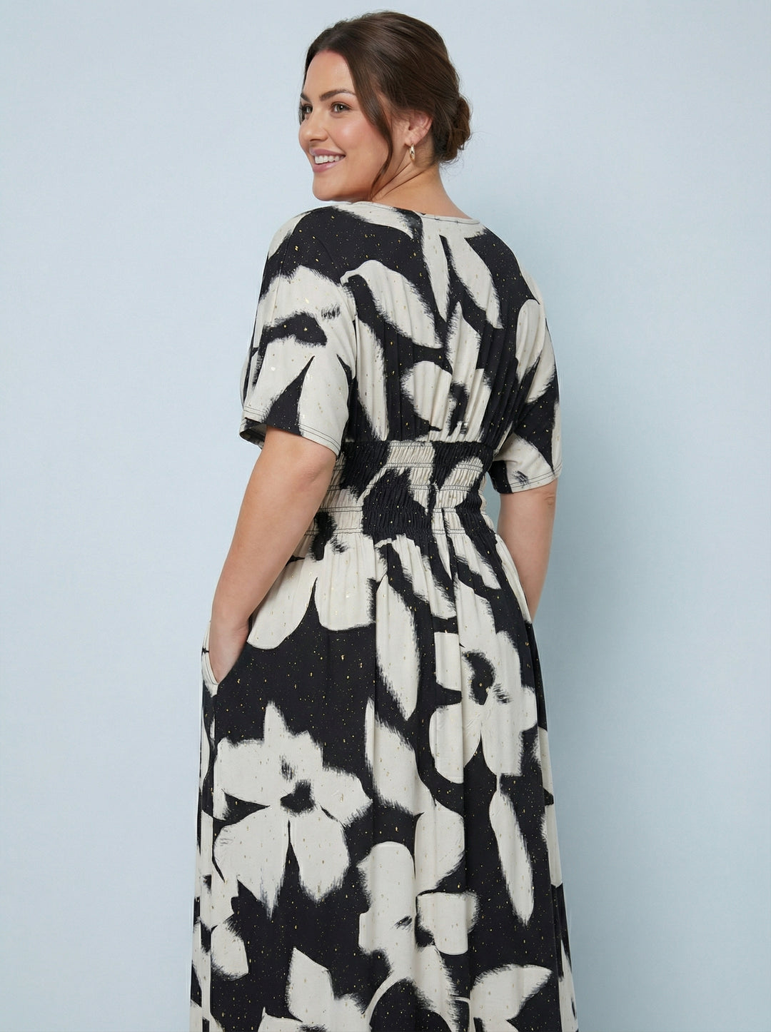 “JOSIE” Maxi Dress - Black/Cream