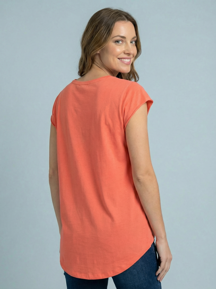 “SIENNA” T-Shirt - Coral