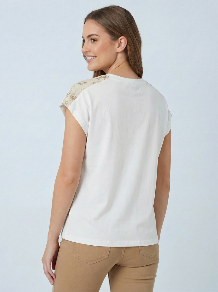 "LUNA” Cap Sleeve T-Shirt  - White