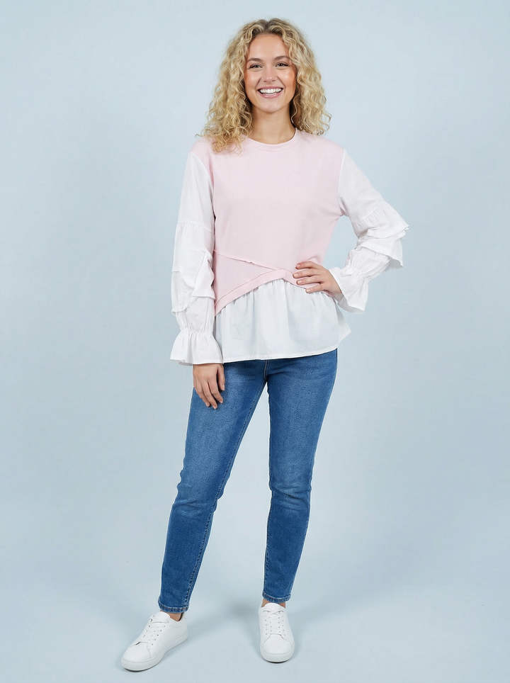 "QUINN” Sweat Top - Blush Pink