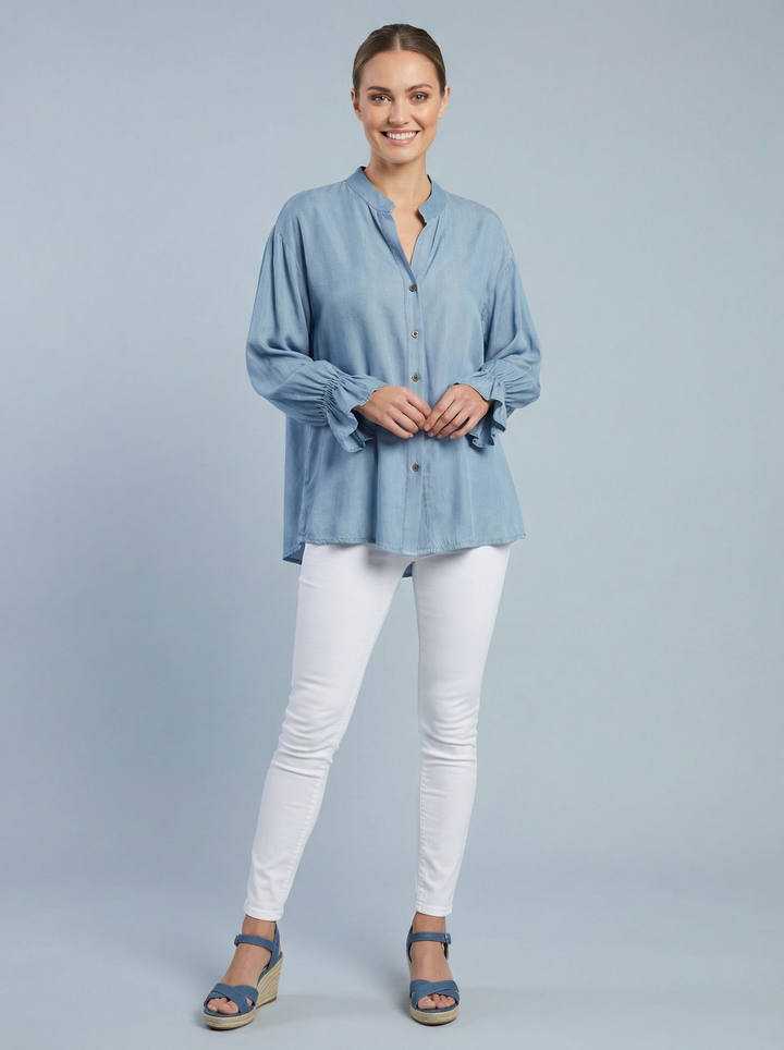 "PIPER” Denim Shirt - Relaxed Fit - Light Denim